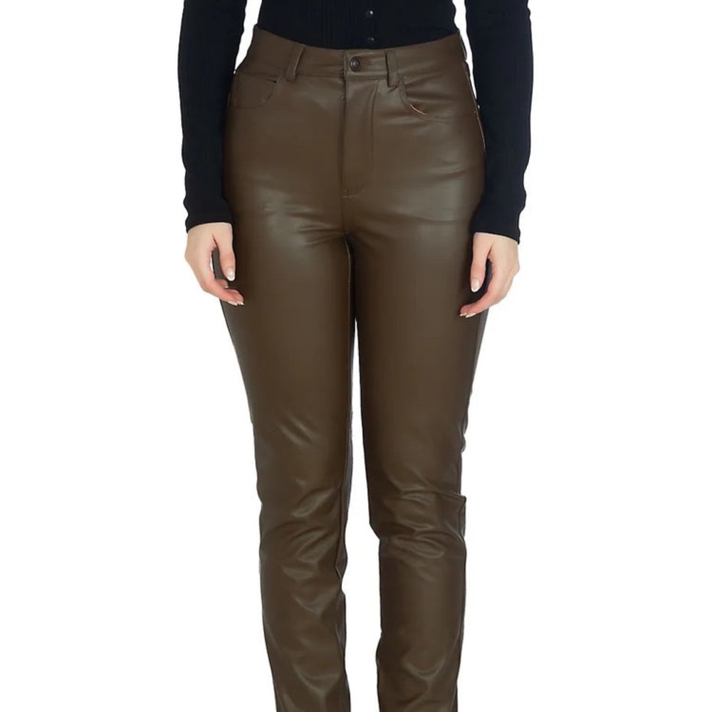 TT: Guess Caroline Faux Leather Espresso Pants